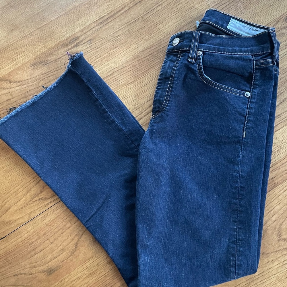 rag & bone women’s 10 inch, crop, flare Blue Denim Jeans